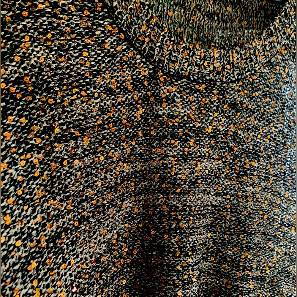 Multicolour Earth tones Knit Sweater with sparkly gold sequins